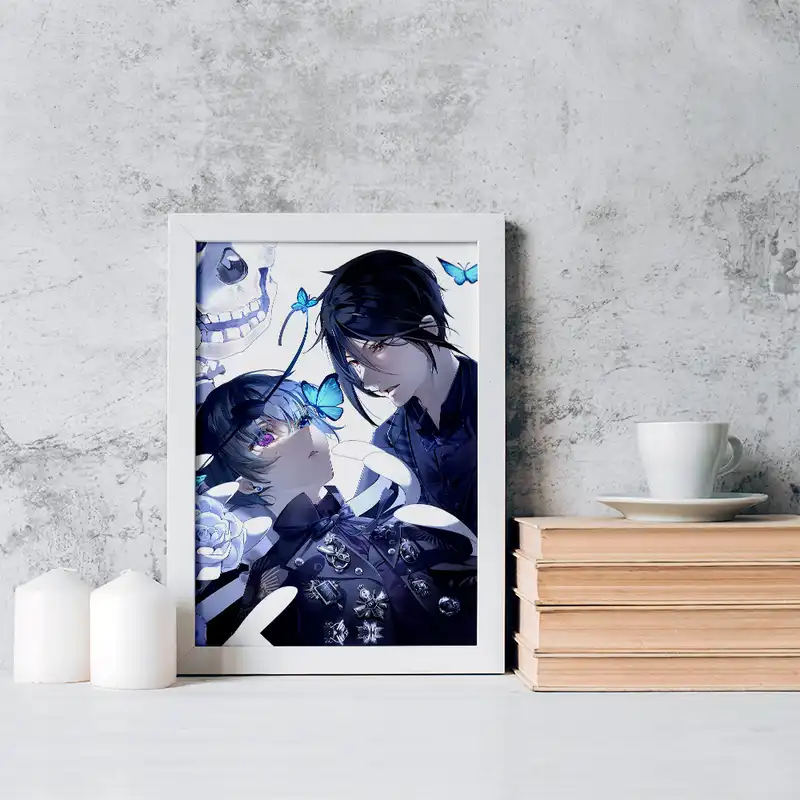 تابلو خندالو مدل سباستین و شیل انیمه خادم سیاه کد 16326