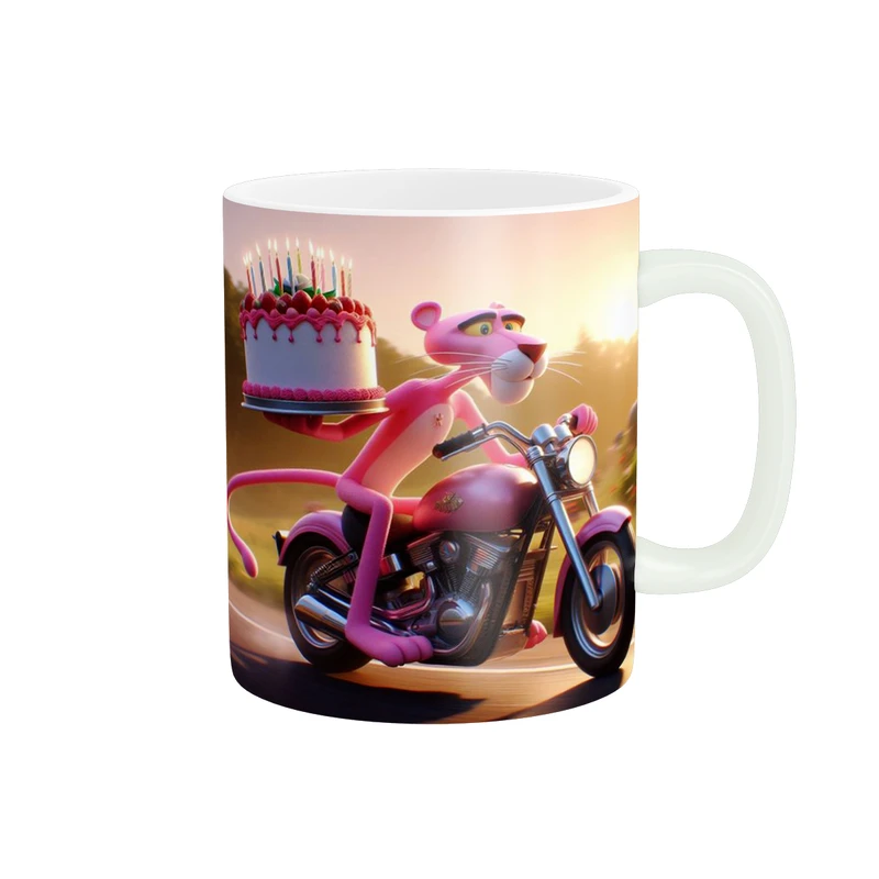 ماگ طرح پلنگ صورتی کد 273