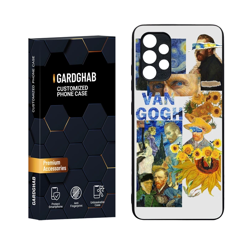 کاور گارد قاب مدل دورژله ای پشت گلس هنری مناسب برای گوشی موبایل سامسونگ Galaxy A32 4G