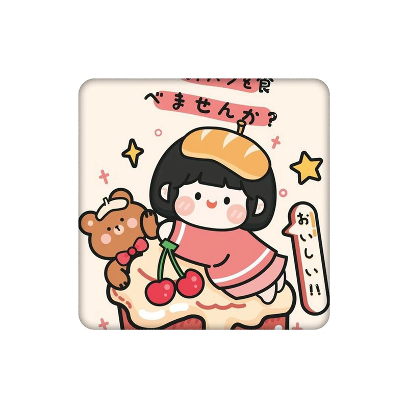 زیرلیوانی طرح دختر کاپ کیکی و خرسش کد 6466358