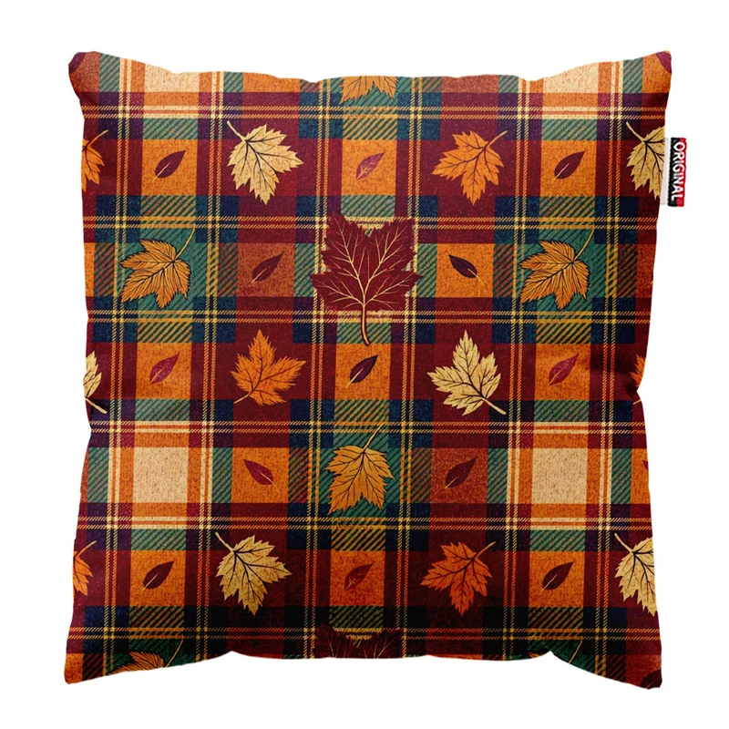  کوسن پاد آفرین طرح پاییز و برگ کد 1810 سایز 30*30 سانتی متر