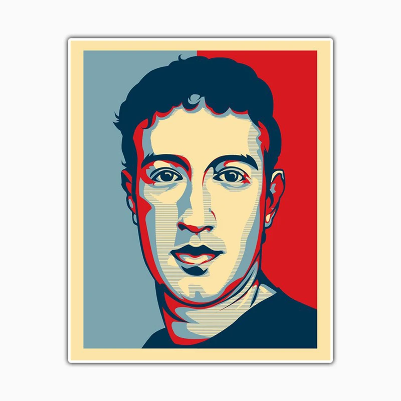 استیکر لپ تاپ و موبایل بووم طرح مارک زاکربرگ مدل RB کد FR48