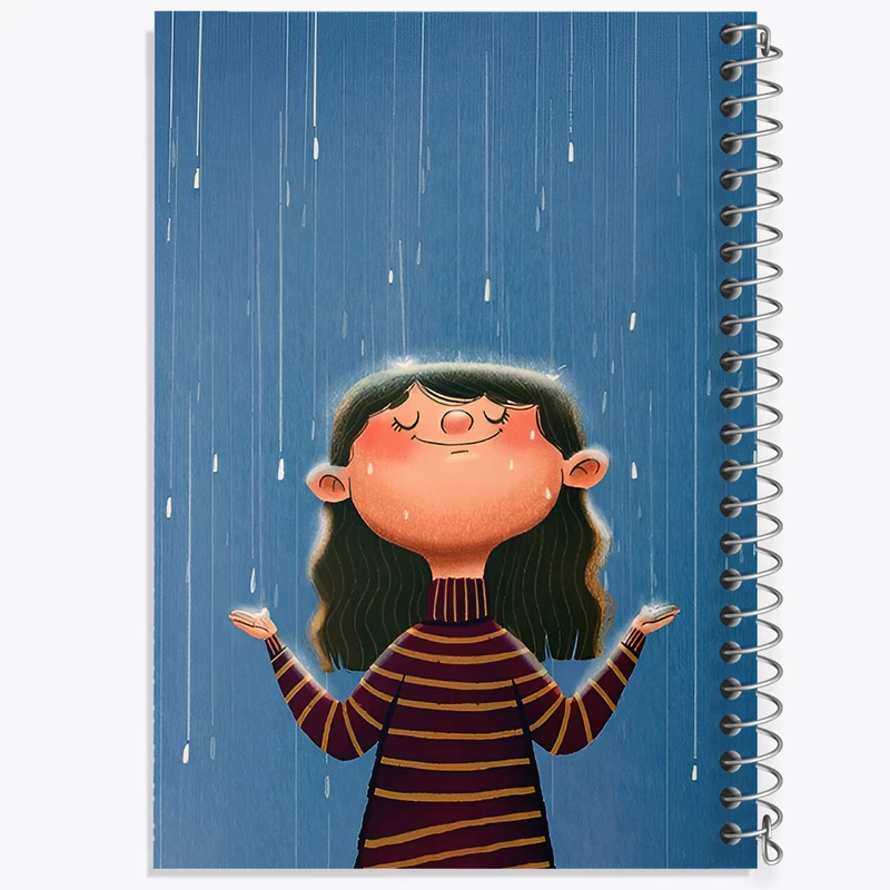 دفتر مشق 50 برگ خندالو طرح دختر عاشق بارون کد F8242