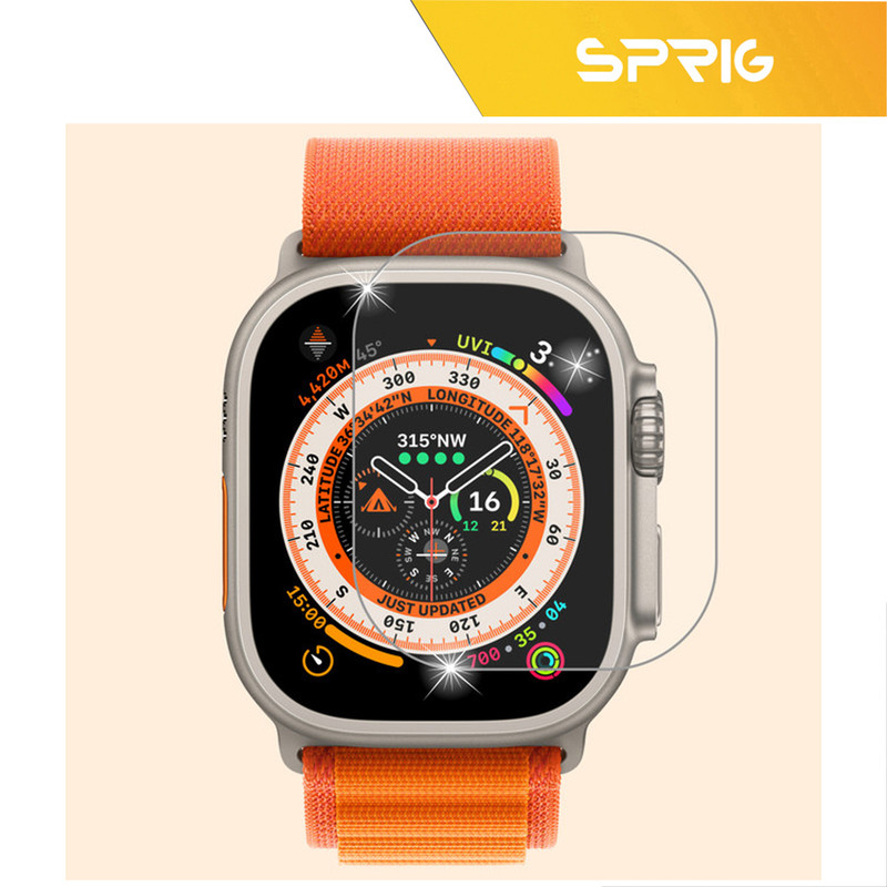 محافظ صفحه نمایش شیشه ای اسپریگ مدل SH-SPG مناسب برای اپل واچ سری Ultra 49 میلیمتری مجموعه دو عددی