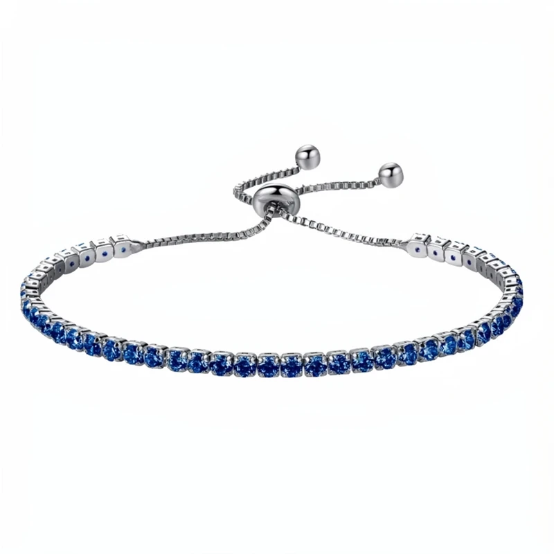 دستبند سنگی زنانه مدل تنیسی مربع