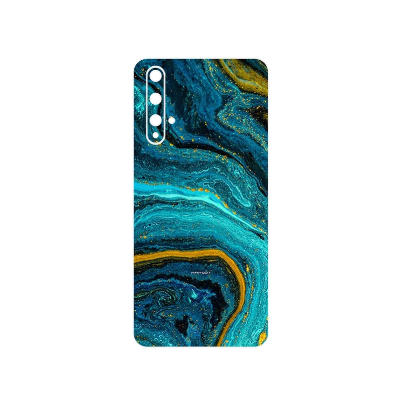 برچسب پوششی ماهوت مدل Turquoise marblewith golden streaks مناسب برای گوشی موبایل هوآوی Nova 5T