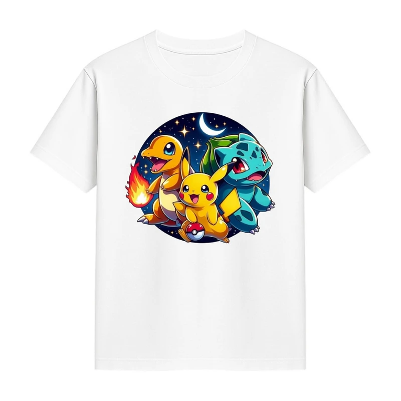 تی‌شرت آستین کوتاه دخترانه مدل پوکی مون کد p1 