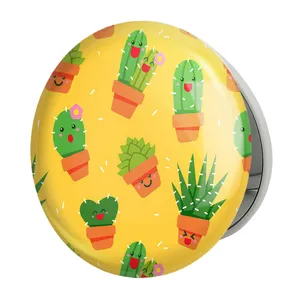 آینه جیبی خندالو طرح کاکتوس مدل تاشو کد 5289 