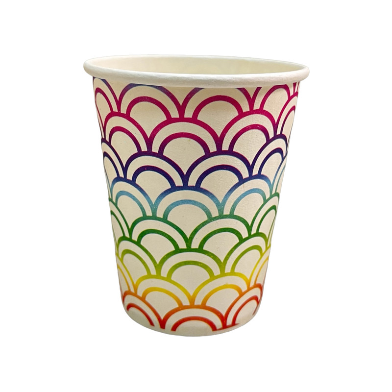 لیوان یکبار مصرف کاغذی مدل رنگین کمان بسته 50 عددی