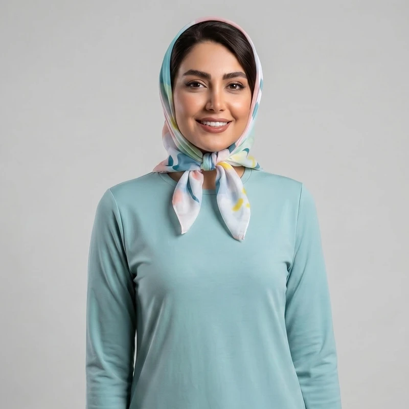 روسری  زنانه مدل نخی تابستانه آبرنگی کد ana-2401