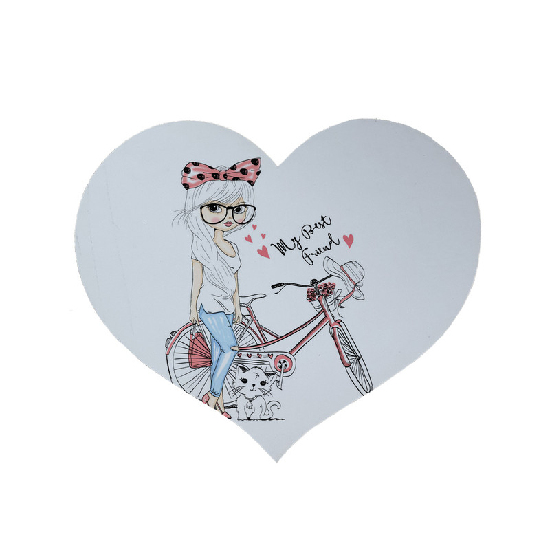 پادری مدل قلب طرح عروسکی کد 5751 سایز 90x90 سانتی متر 