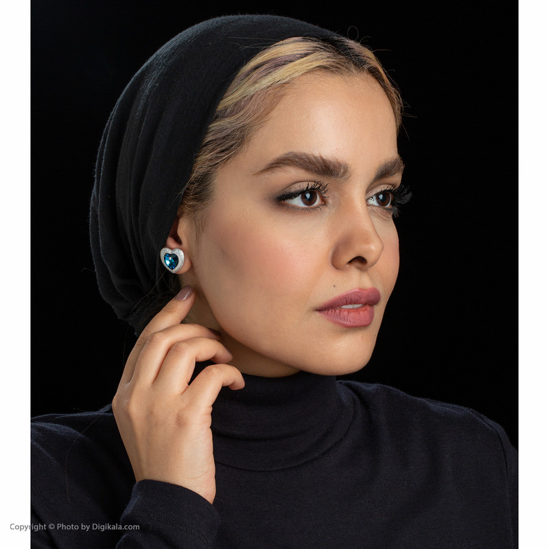 گوشواره نقره زنانه کوبیک مدل QR-0009