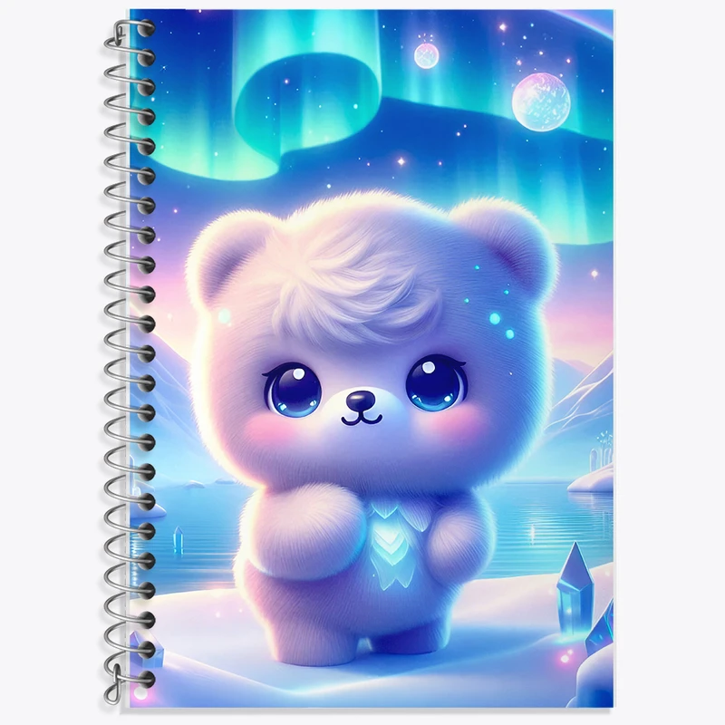 دفتر زبان 50 برگ خندالو مدل سه خط طرح خرس بامزه کد F5447