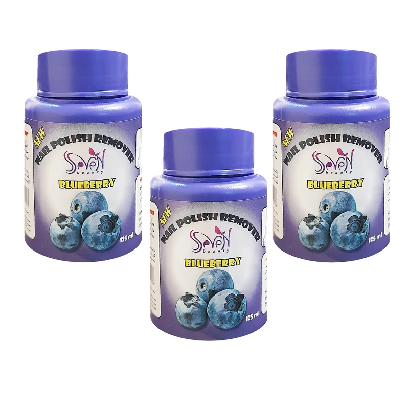 لاک پاک کن اس سون بیوتی مدل بلوبری اسفنجی حجم 125 میلی لیتر مجموعه 3 عددی