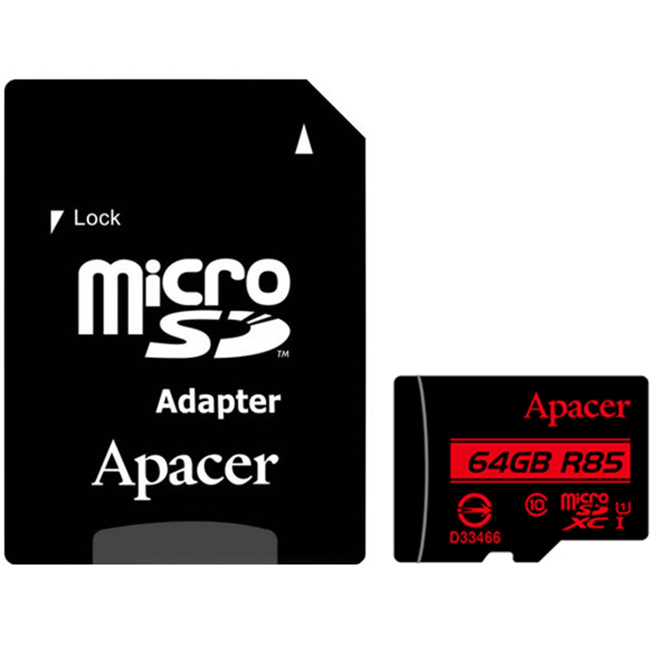 کارت حافظه microSDXC اپیسر کلاس 10 استاندارد UHS-I U1 سرعت 85MBps همراه با آداپتور SD ظرفیت 64 گیگابایت