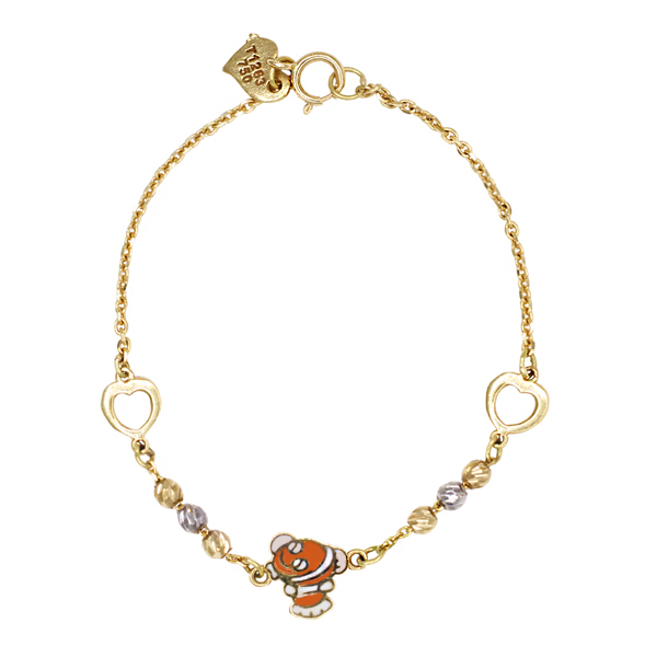 دستبند طلا 18 عیار دخترانه گالری مرجان مدل 1066