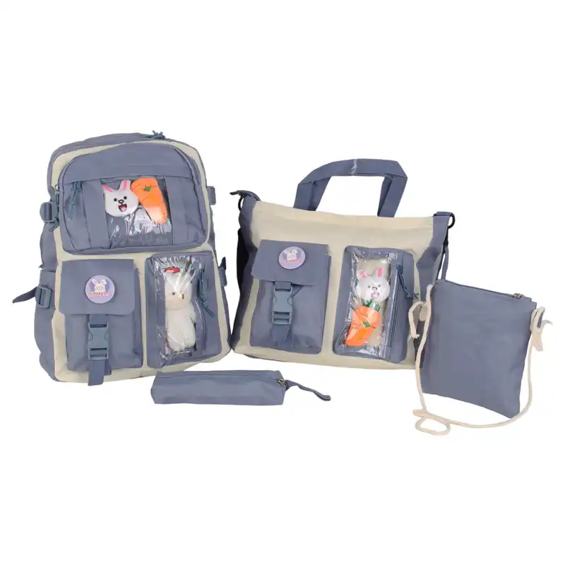 کوله پشتی کد 186 به همراه جامدادی و کیف دستی و کیف دوشی