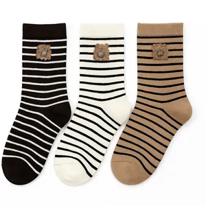 جوراب ساق بلند مدل جوراب راه راه بسته 3 عددی