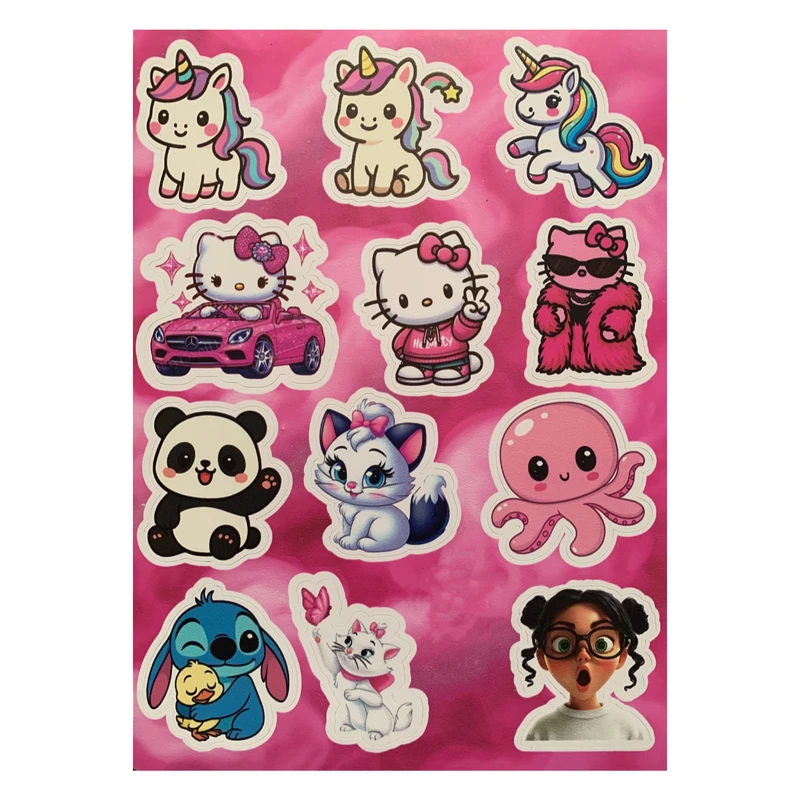 استیکر لپ تاپ طرح hello kitty بسته 12 عددی