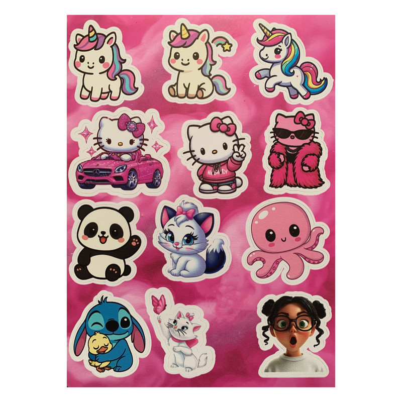 استیکر لپ تاپ طرح hello kitty بسته 12 عددی
