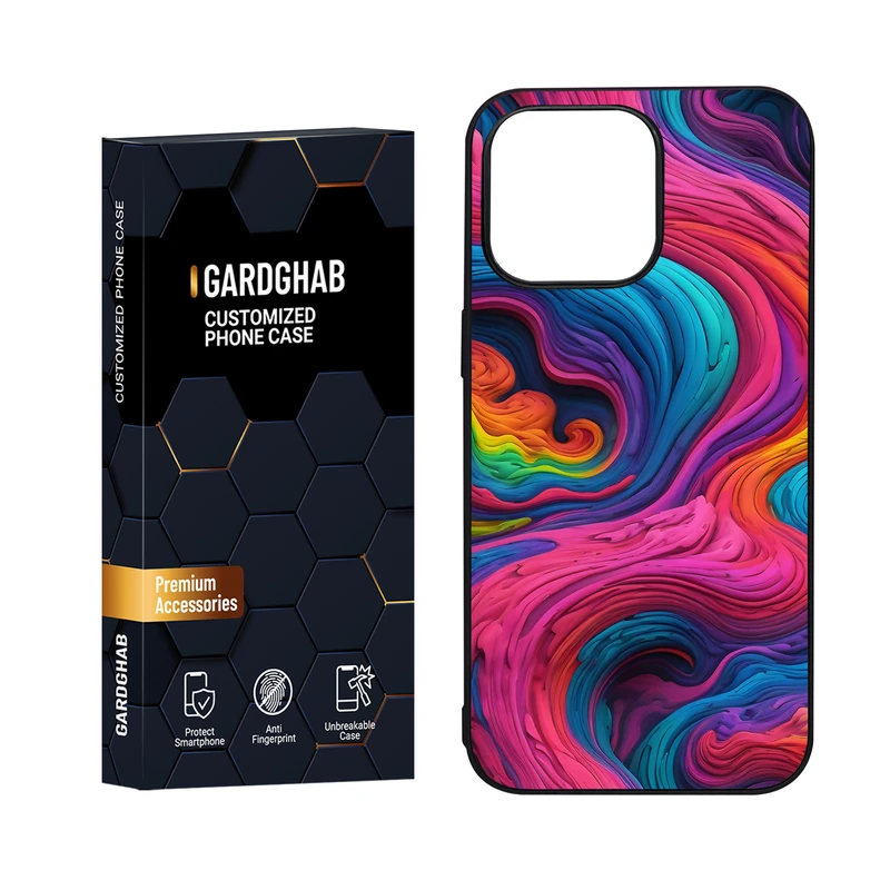 کاور گارد قاب مدل دور ژله ای پشت گلس ساده مناسب برای گوشی موبایل اپل iPhone 15 Pro Max