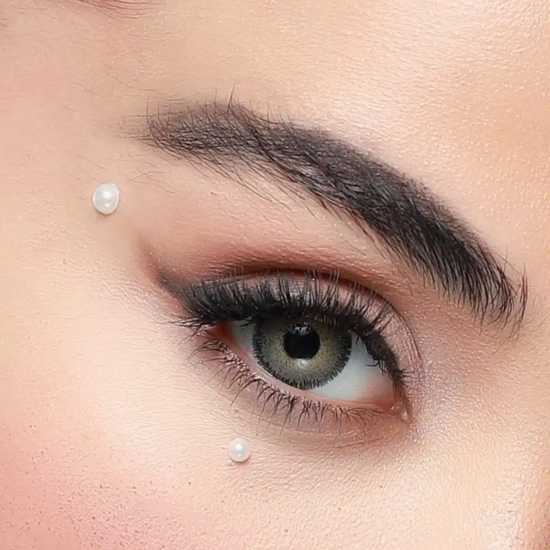 لنز چشم رویال ویژن کد 355 رنگ خاکستری سبز عسلی دور دار