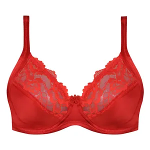 سوتین زنانه پانیذ مدل فنردار گیپور گلدار کد 66308