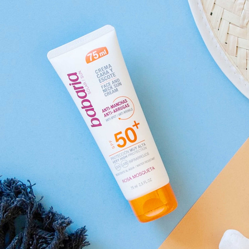 کرم ضد آفتاب بدون رنگ باباریا SPF 50 مدل ROSA MOSQUETA مناسب برای انواع پوست حجم 75 میلیلیتر کرم ضد آفتاب بدون رنگ باباریا SPF 50 مدل ROSA MOSQUETA مناسب برای انواع پوست حجم 75 میلیلیتر