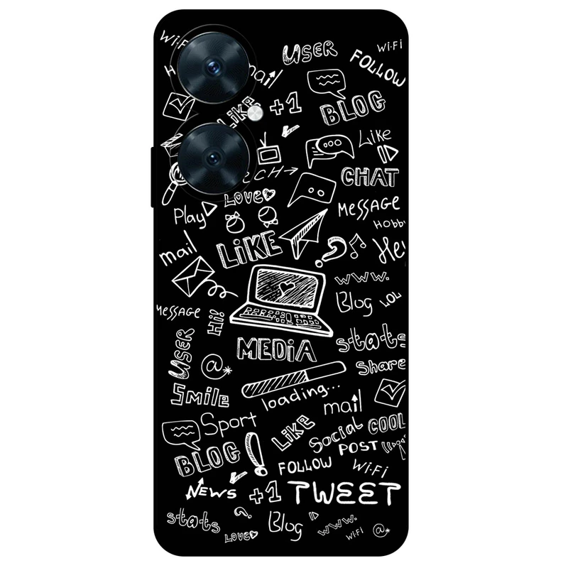 کاور مگافون طرح رسانه های اجتماعی مدل 1898 مناسب برای گوشی موبایل هوآوی Nova 11i