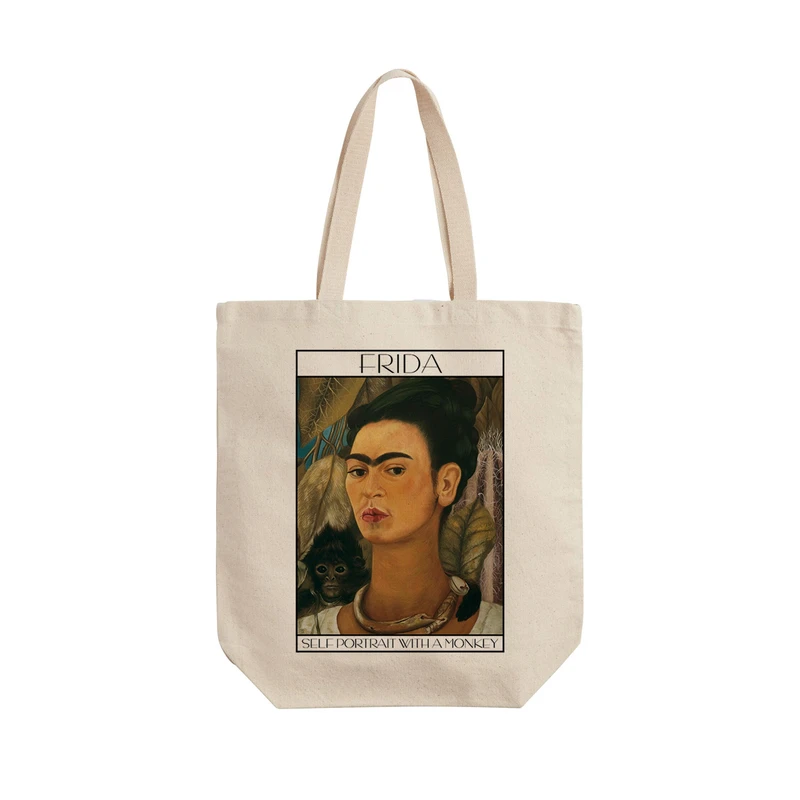 ساک خرید ترمه طراحان ایده مدل خودنگار با یک میمون از فریدا کد art0149 - L