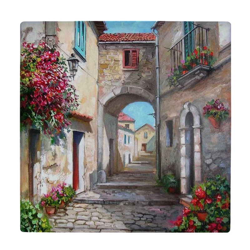  زیر لیوانی طرح نقاشی کوچه مدیترانه ای کد    3616344_1585