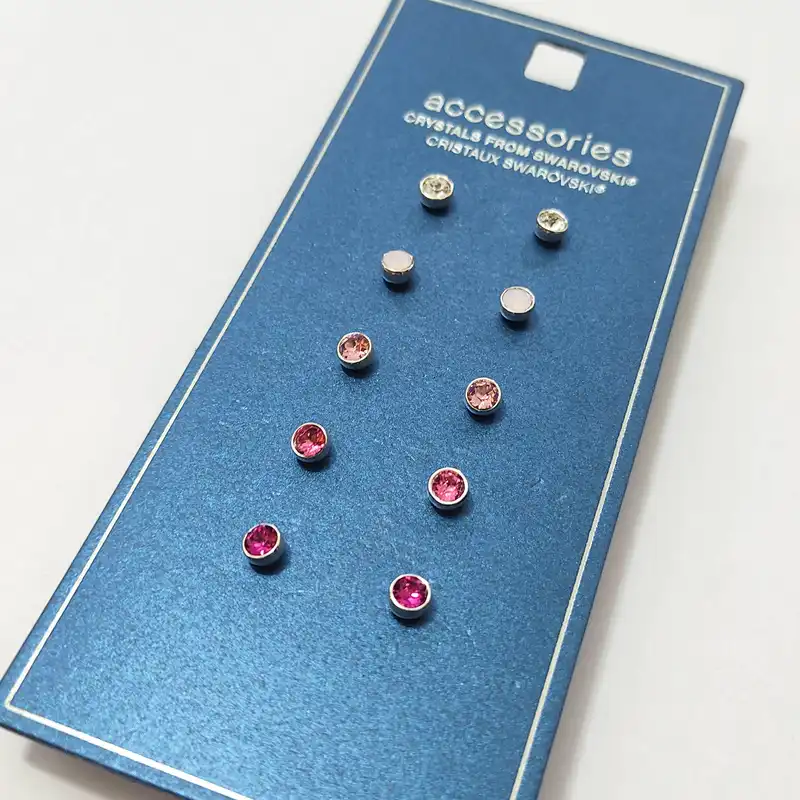 گوشواره زنانه اکسسورایز مدل نگین مجموعه 5 عددی