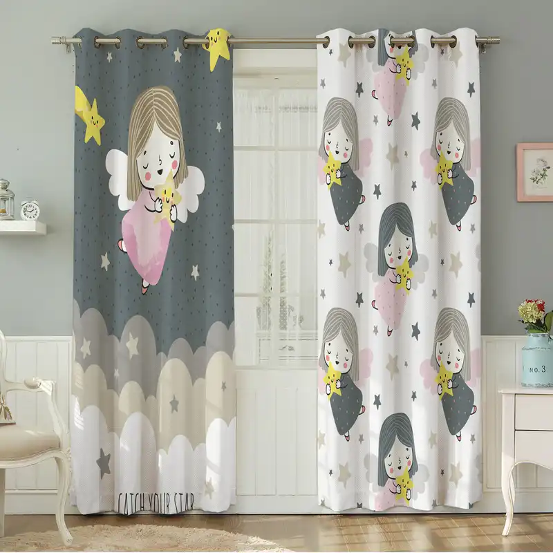 پرده نیروانا طرح کودک مدل مخمل کد 5114 سایز 140×280 سانتی متر