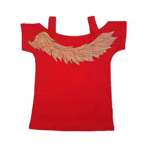 بلوز آستین کوتاه زنانه مدل برگ نگینی