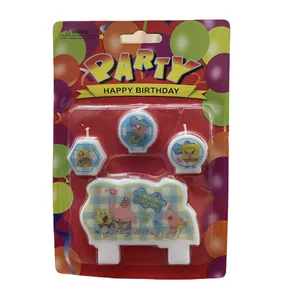 شمع تولد پارتی مدل پاتریک و باب اسفنجی مجموعه 4 عددی