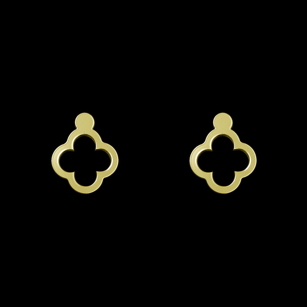 گوشواره طلا 18 عیار زنانه مدوپد مدل گل کد GA1-10475