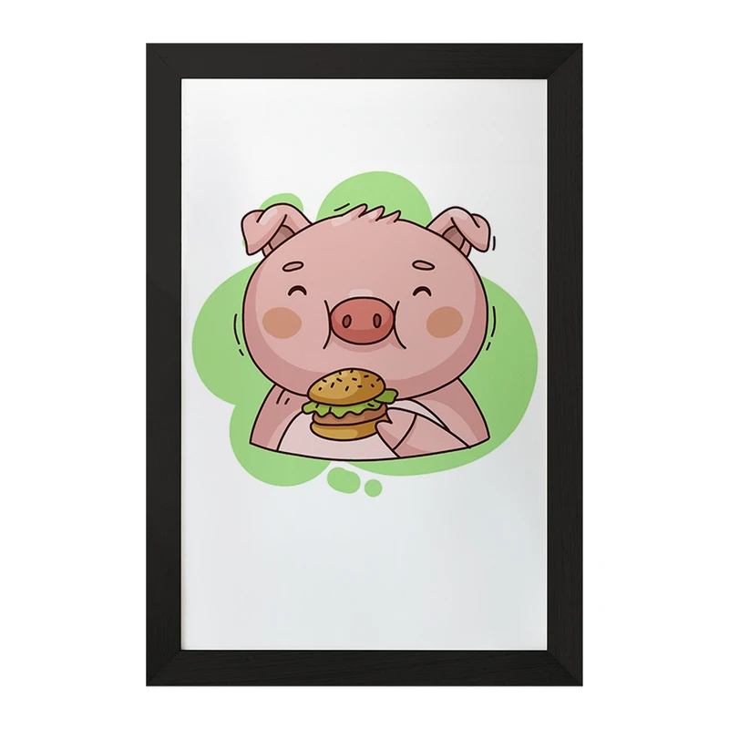 تابلو خندالو مدل خوک حیوانات بامزه کد 37170