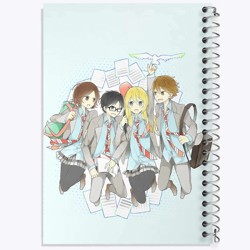 دفتر لیست خرید 50 برگ خندالو طرح انیمه دروغ تو در آوریل کد 32471