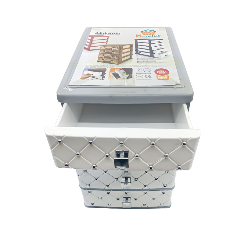 فایل کشویی هوم کت مدل نگین دار 4 کشو