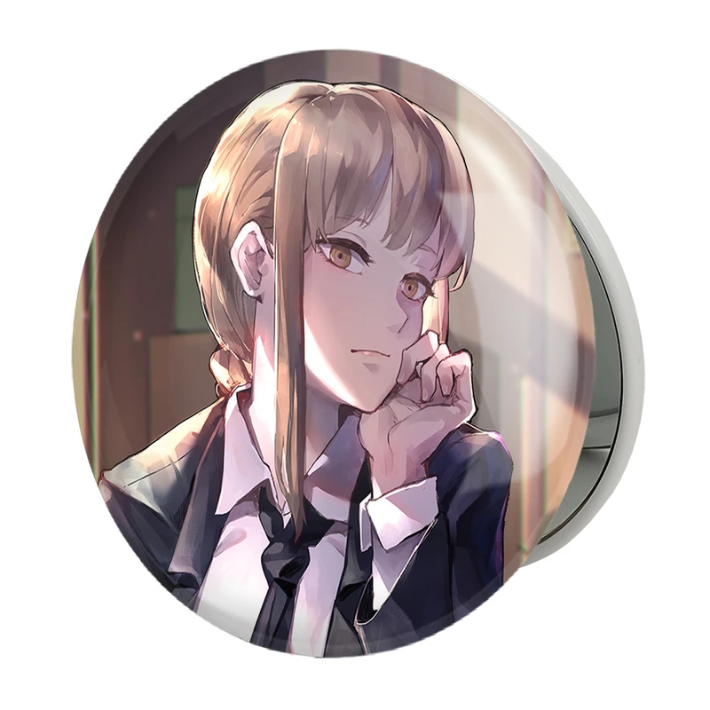 آینه جیبی خندالو طرح ماکیما انیمه مرد اره ای Chainsaw Man مدل تاشو کد 17879 