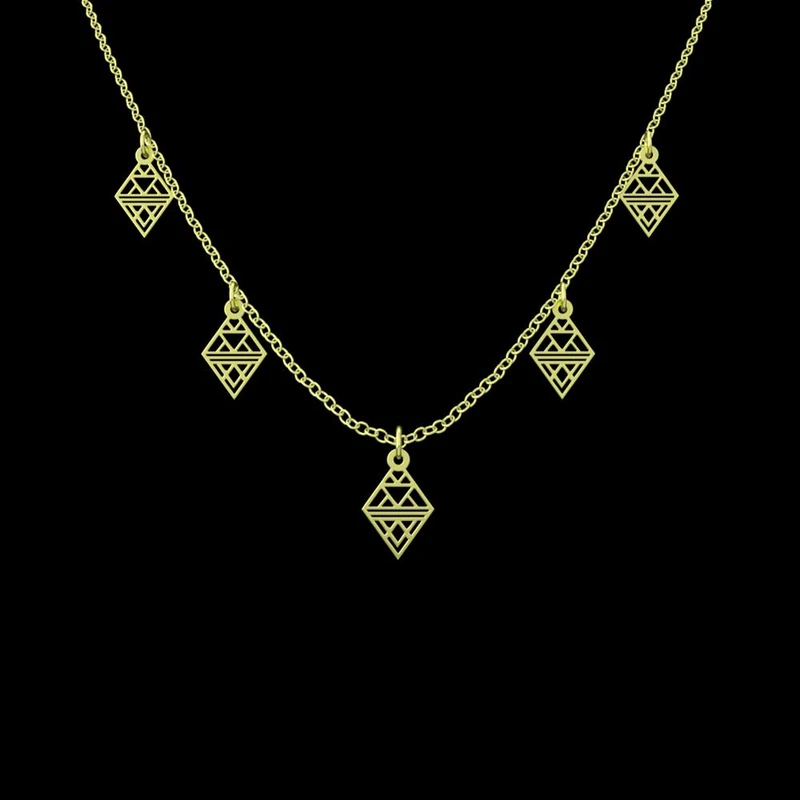 گردنبند طلا 18 عیار زنانه مدوپد مدل هندسی کد RNA10232
