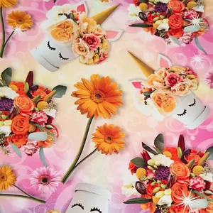 کاغذ کادو مدل گل و تک شاخ بسته 5 عددی
