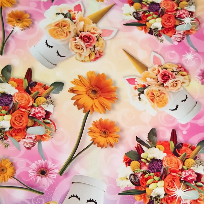 کاغذ کادو مدل گل و تک شاخ بسته 5 عددی