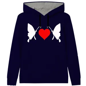 هودی دخترانه مدل پروانه کد ZJ213 رنگ سرمه ای