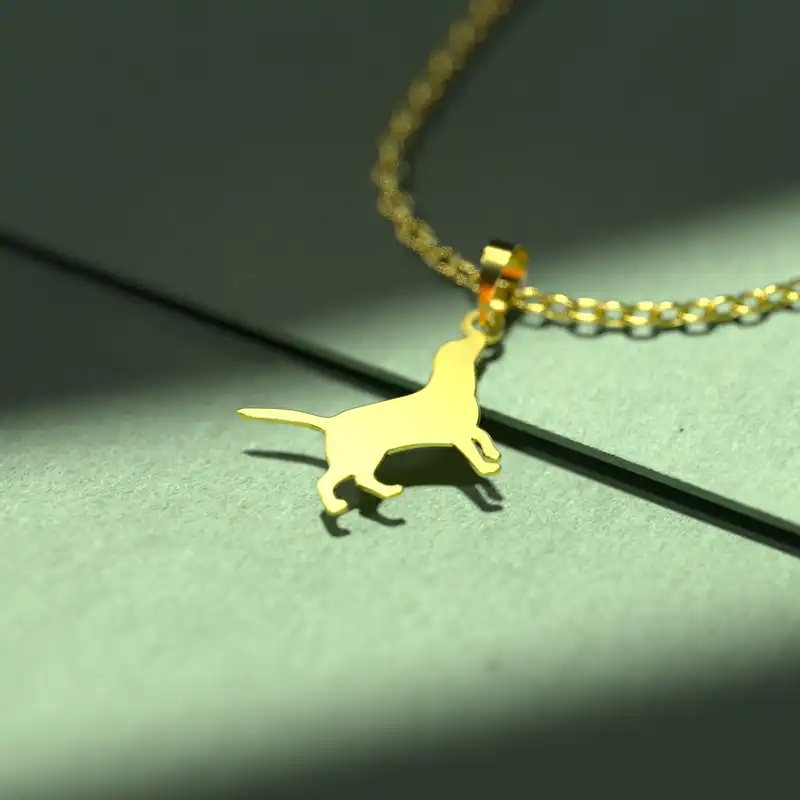 گردنبند طلا 18 عیار زنانه مدوپد مدل سگ کد J3-1-1252