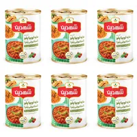 کنسرو مایه لوبیا پلو استانبولی پلو شهدین - 370 گرم بسته 6 عددی