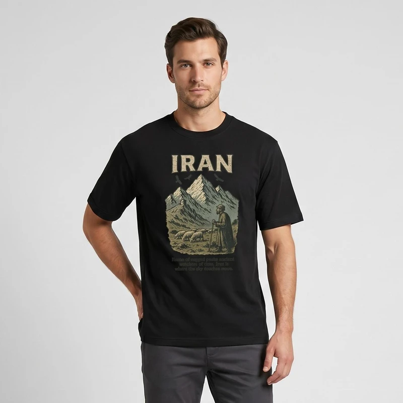 تی‌شرت آستین کوتاه مردانه مدل ایران زیبا کد c10