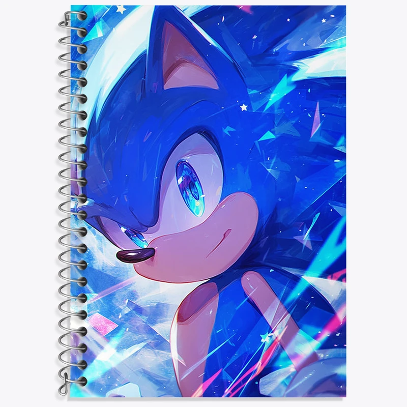 دفتر زبان 50 برگ خندالو مدل دو خط طرح سونیک (Sonic) کد N1738