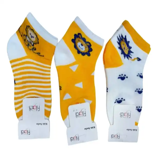 جوراب ساق کوتاه بچگانه کد 957  مجموعه 3 عددی