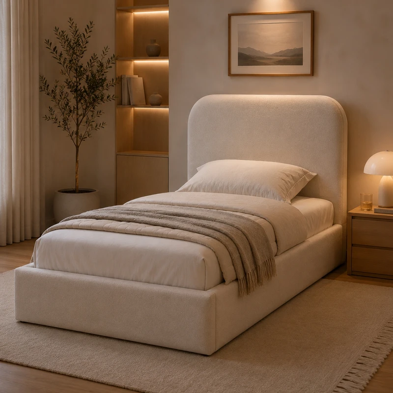 تخت خواب چوبی یک نفره مدل تدی 7844 سایز 200×90 سانتی متر